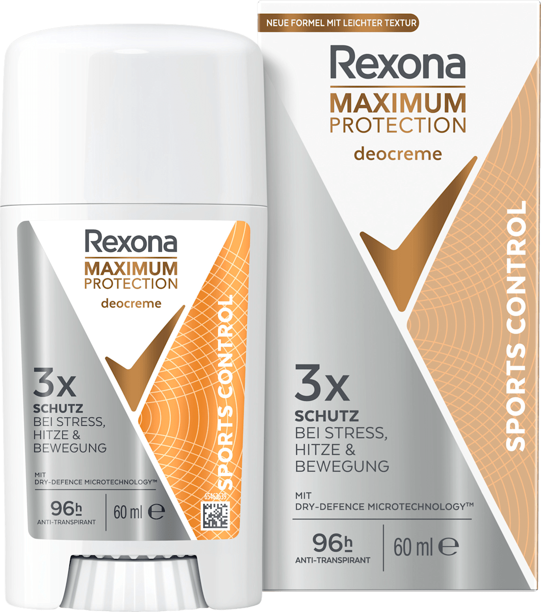Rexona Antitranspirant Deocreme Maximum Protection Sports Control, 60 ml