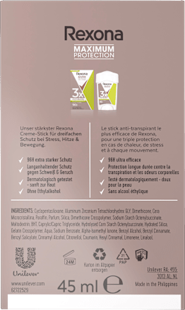 Antitranspirant deodorant crème Maximum Protection Stress Control, 45 ml