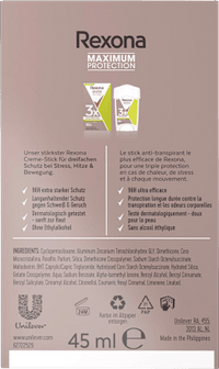 Antitranspirant deodorant crème Maximum Protection Stress Control, 45 ml