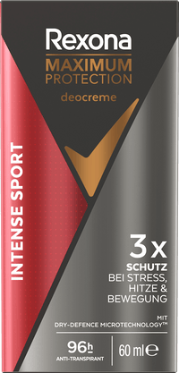 Rexona men Antitranspirant Deocreme Maximum Protection Intense Sport, 60 ml