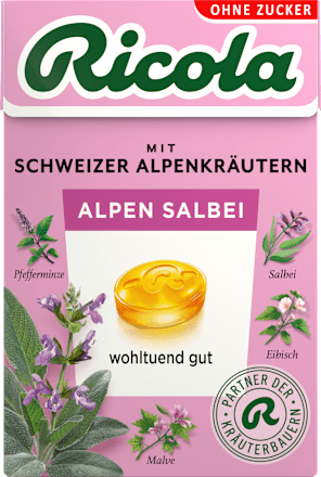 Bonbon, Alpen Salbei, zuckerfrei, in der Taschenbox, 50 g