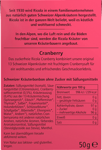 Cranberry snoep, suikervrij, in een pocketdoosje, 50 g