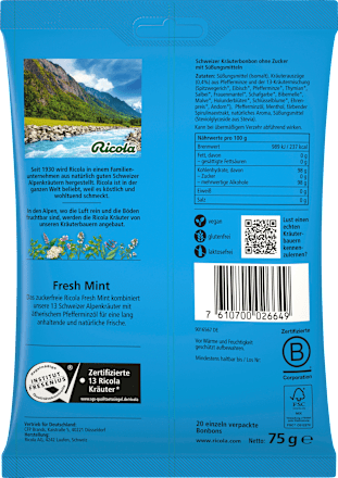 Bonbon, Fresh Mint, zuckerfrei, 75 g