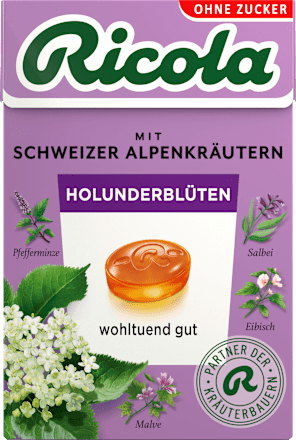 Bonbon, Holunderblüte, zuckerfrei, in der Taschenbox, 50 g