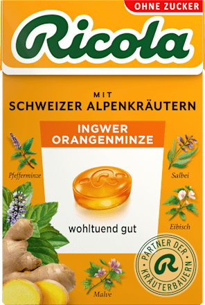 Bonbon, Ingwer & Orangenminze, zuckerfrei, in der Taschenbox, 50 g