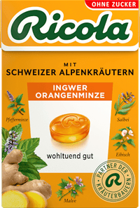 Bonbon, Ingwer & Orangenminze, zuckerfrei, in der Taschenbox, 50 g