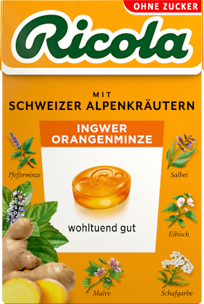 Bonbon, Ingwer & Orangenminze, zuckerfrei, in der Taschenbox, 50 g