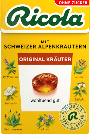 Bonbon, Original Kräuter, zuckerfrei, in der Taschenbox, 50 g