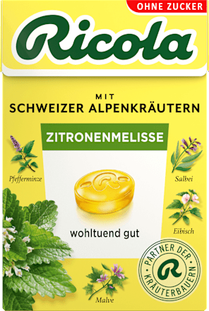 Citroenmelisse snoepjes, suikervrij, in een pocketdoosje, 50 g