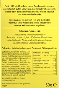 Citroenmelisse snoepjes, suikervrij, in een pocketdoosje, 50 g