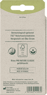 Kondome Pro Nature Classic, Breite 53mm, 8 St