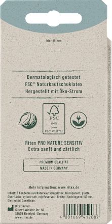 Kondome Pro Nature Sensitiv, Breite 53mm, 8 St