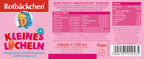 Minisaft Kleines Lächeln, Probiergröße, 125 ml