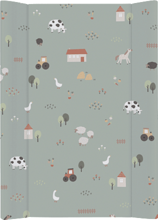Wickelauflage grün, Motiv Bauernhof, 50 x 70 cm, 1 St