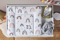 Verschoonmatje wit motief Boho Regenboog, 1 stuk