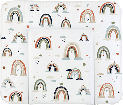Verschoonmatje wit motief Boho Regenboog, 1 stuk