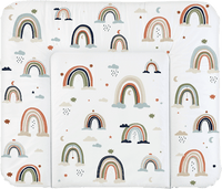 Verschoonmatje wit motief Boho Regenboog, 1 stuk