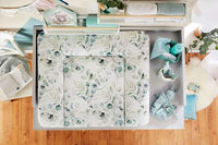 Verschoonmatje wit motief natuurlijke bladeren, 1 stuk