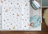 Verschoonmatje wit, bosdierenmotief, 1 stuk