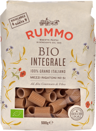 Nudeln, Rigatoni aus Weizen, Vollkorn, No.51, 500 g
