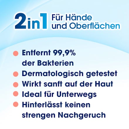 Desinfektionstücher 2in1, Reisegröße, 15 St