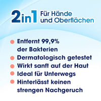 Desinfektionstücher 2in1, Reisegröße, 15 St