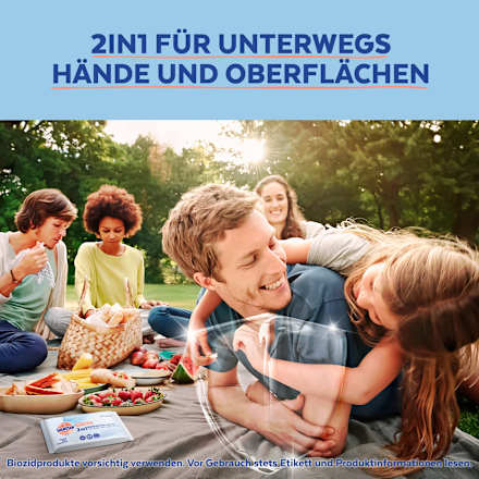 Desinfektionstücher 2in1, Reisegröße, 15 St