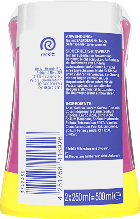Flüssigseife No Touch Wildbeere, Nachfüllpack (2x250 ml), 500 ml