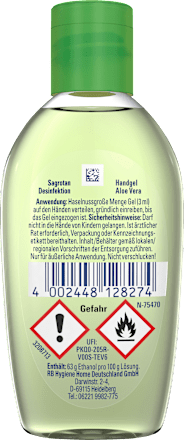 Handdesinfektionsgel Aloe Vera, Reisegröße, 50 ml