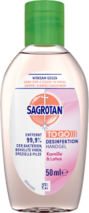Handdesinfektionsgel Kamille & Lotus, Reisegröße, 50 ml Sagrotan