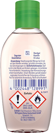 Handdesinfektionsgel Kamille & Lotus, Reisegröße, 50 ml Sagrotan