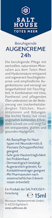 Oogcrème met Dode Zeemineralen en hyaluronzuur, 15 ml