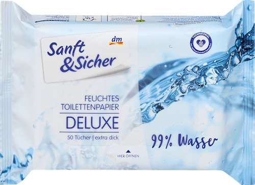 Vochtig toiletpapier 99% water, 50 stuks