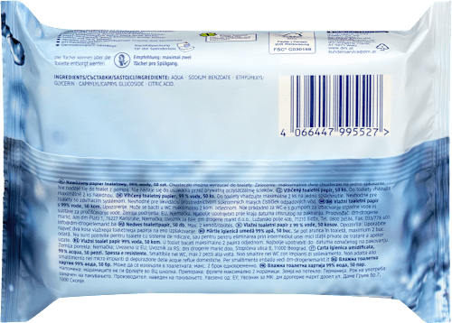 Feuchtes Toilettenpapier 99%Wasser, 50 St