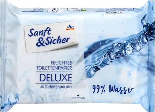 Feuchtes Toilettenpapier 99%Wasser, 50 St