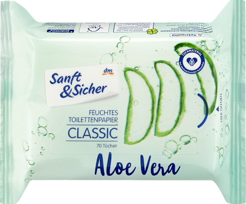vochtig toiletpapier Aloë Vera Classic, 70 stuks