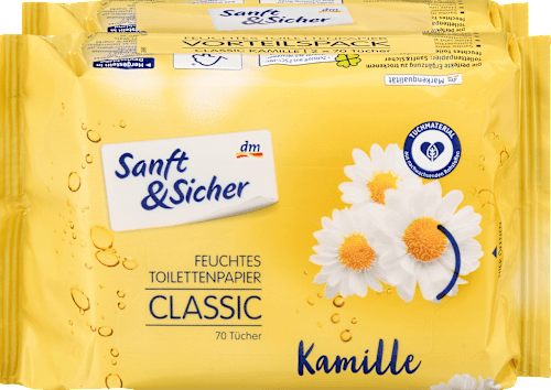 Vochtig Toiletpapier Klassieke Kamille (2x70 stuks), 140 stuks