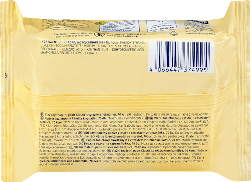 Vochtig Toiletpapier Klassieke Kamille, 70 stuks