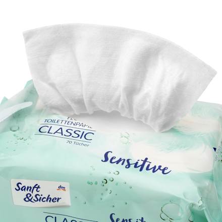 Feuchtes Toilettenpapier Classic Sensitive (2x70 Stück), 140 St