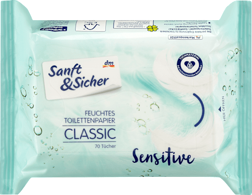 Vochtig toiletpapier Classic Sensitive, 70 stuks