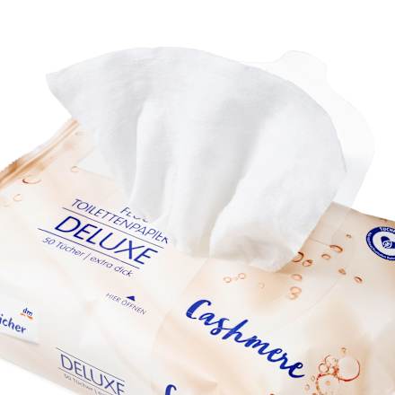 Vochtig Toiletpapier Deluxe Kasjmier, 50 stuks