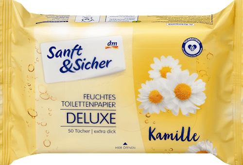 Vochtig Toiletpapier Deluxe Kamille, 50 stuks