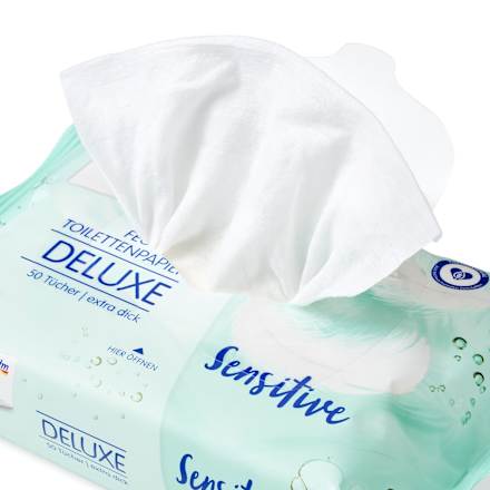 Vochtig Toiletpapier Deluxe Sensitive, 50 stuks