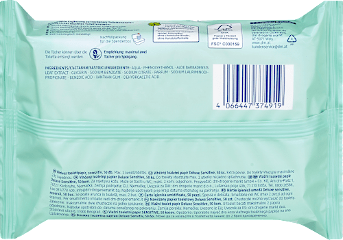 Vochtig Toiletpapier Deluxe Sensitive, 50 stuks