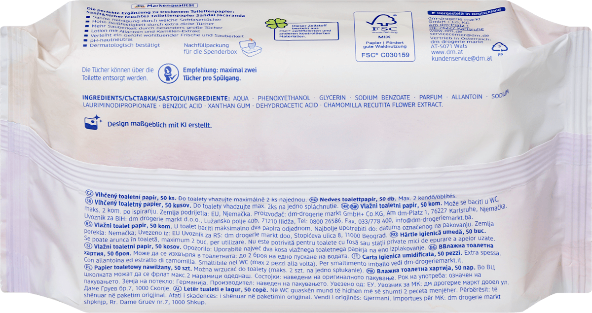 Feuchtes Toilettenpapier Designedition (3x50 St), 150 St