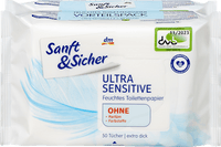 Vochtig toiletpapier ultra gevoelig (2x50 stuks), 100 stuks