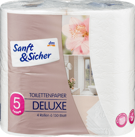 Toiletpapier deluxe 5-laags (4x130 vellen), 4 stuks