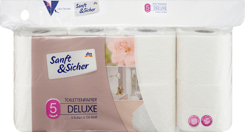 Toiletpapier deluxe 5-laags (8x130 vellen), 8 stuks