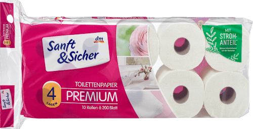 Toiletpapier premium 4-laags (10x200 vellen), 10 stuks