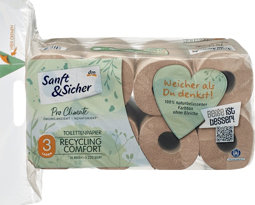 Toiletpapier recycling 3-laags (16x220 vellen), 16 stuks